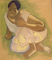 Crouching Tahitian Girl